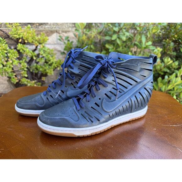 Nike Dunk Sky Hi Essential Shoes Womens Size 11 Blue No Insole Cutout Leather - Picture 1 of 8